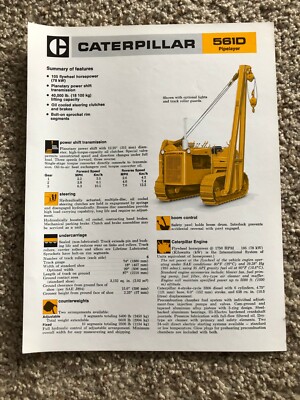 1978 Caterpillar  561-D Pipelayer,  original sales sheet.
