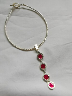 Collier Vintage Biche De Bere Pendentif Articulé Métal Argenté - Occasion Très Bon état