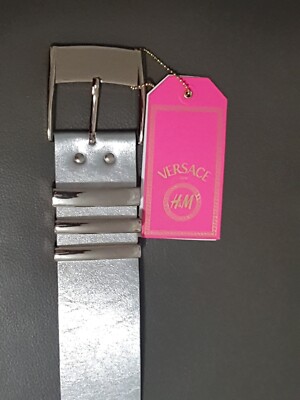 VERSACE H&M SILVER LEATHER WAIST BELT. Brand New. Size S. Vintage. Beautiful. 