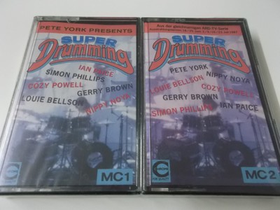 PETE YORK PRESENTS SUPER DRUMMING - 2MC SET (MUSIKKASSETTEN AUDIO TAPES) - NEU!