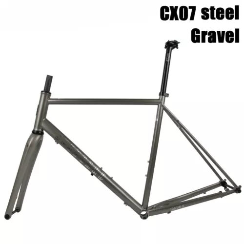 700C Carbon Road Bicycle Frameset Steel Gravel Off-Road Bike Frame Disc Brake - Picture 2 of 36