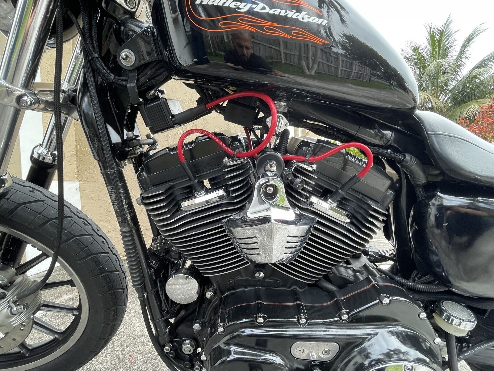 Ton's Red 04-06 Harley 883 1200 Sportster XL 8.5mm wires & Iridium Spark Plugs