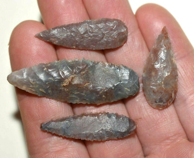 African Neolithic Stone Projectile Knapped Arrowhead Points Sahara Desert Africa