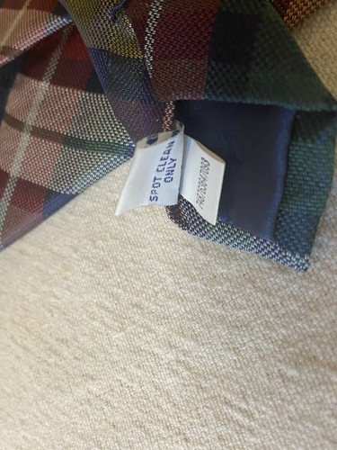Vntg Izod Mens Silk Necktie Multi Color Earthtones Plaid - Picture 4 of 6