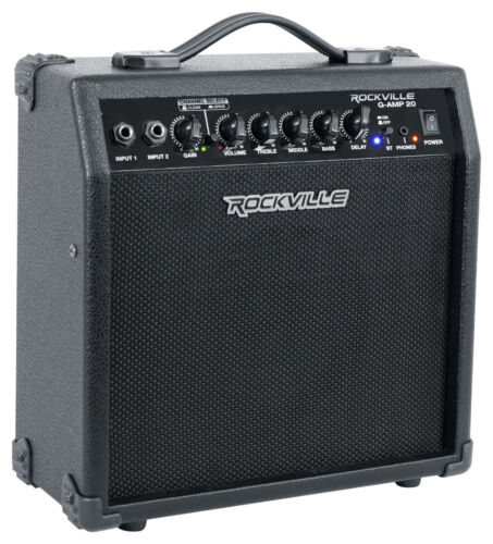 Amplificateur de guitare Rockville G-AMP 20 watts double entrée ampli combo Bluetooth/Delay - Photo 1 sur 9