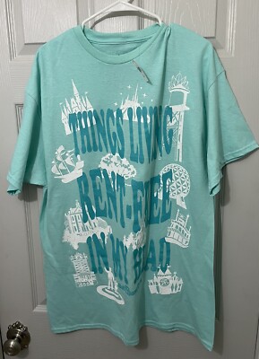 Disney Four Parks Things Living Rent Free Tiana Shirt Size Large L LG New