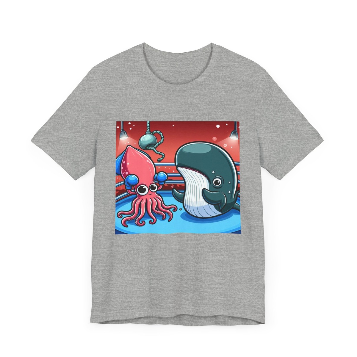Giant Squid vs Sperm Whale Boxing Funny Shirt Multiple sizes and