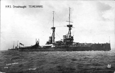 British Royal Navy Battleship HMS Temeraire SHIPPING NAVAL OLD PHOTO
