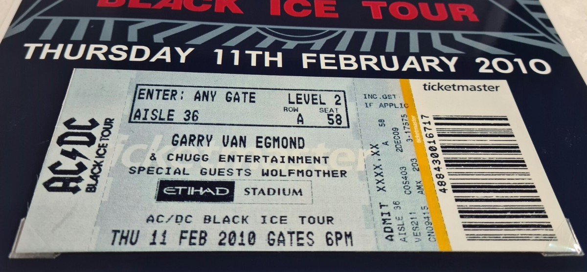 Repro CONCERT TICKET & POSTER COMBO 🎟️ AC/DC ⚡ BLACK ICE TOUR