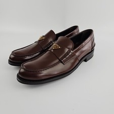 PRADA 1200 Briarwood Brushed Leather Loafers New And Authentic