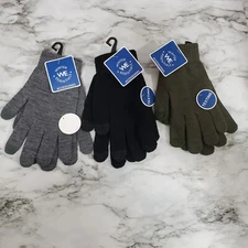 Winter Essentials Texting Gloves Unisex Adults One Size Navy Green Black - Lot 3