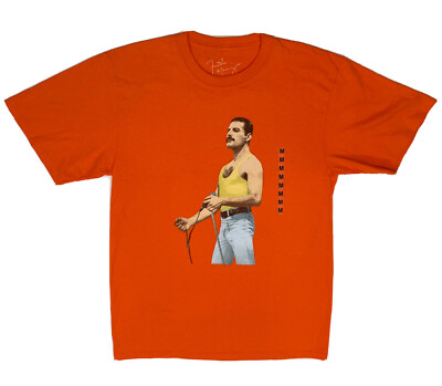 Freddie Mercury -QUEEN Unisex T-SHIRT (OFFICIAL MERCH) Size (M) ORANGE 