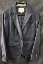 Banana Republic Blazer Jacket Womans 8 Black Stretch Lined 1 Button NWOT