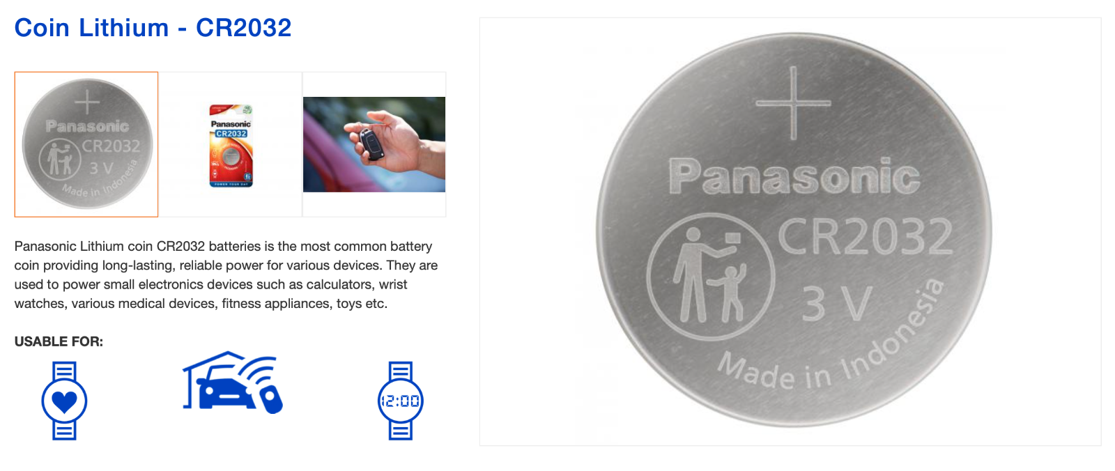 30 Panasonic CR2032 Lithium Coin Cell 2032 3V Battery Car Key Fobs Toys Remote 5410853043836 eBay