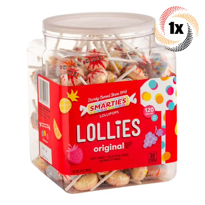 1x Tub Smarties Original Assorted Lollies Lollipops Candy | 120 Per Tub | 34oz