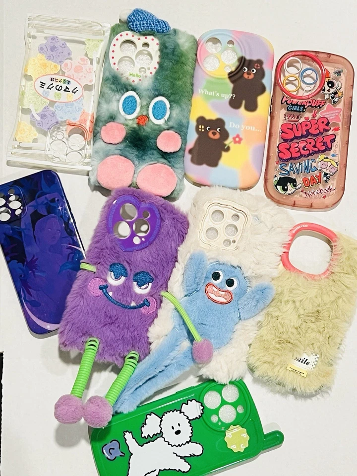 Cute Colorful Plush Phone Cases for iPhone 13pro And iPhone12- Unique Pieces - Image 3 of 4