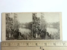 Between Queenston Heights & Niagara Falls EARLY Stereoview Antique c1860 Y20673