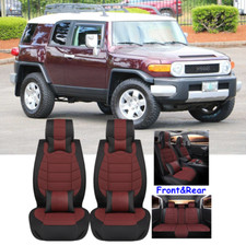 5-seater Car Seat Covers Front Rear Full Set Pu Leather For Toyota Fj Cruiser 5-seater Car Seat Covers Front Rear Full Set Pu Leather For Toyota Fj Cruiser