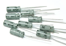 25pcs Illinois Capacitor BPSM .47uF 100v Radial Electrolytic Capacitor IC BP NP 