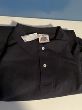 VTG Mens Plain Black Polo Shirt Planet Hollywood Sz Med Long 1991 New With Tags