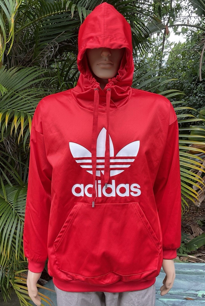 adidas ORIGINALS SATIN Red Trefoil Pullover Hoodie CE5434 men L | eBay