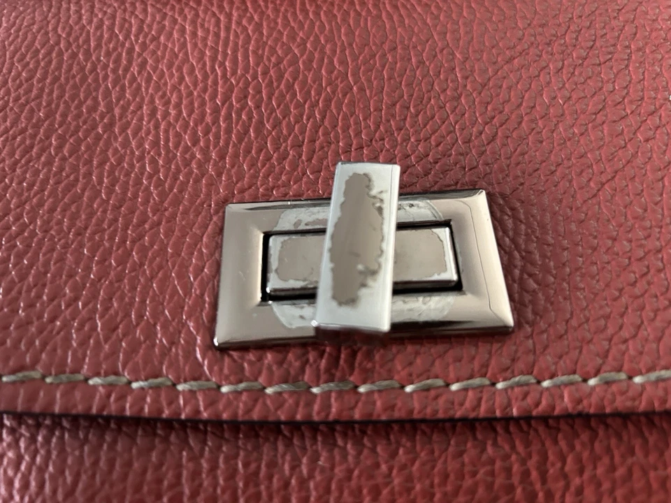 Bolso de Mano Mario Valentino Cuero Naranja Quemado a Mano Grande Cuero Foto 4 de 4