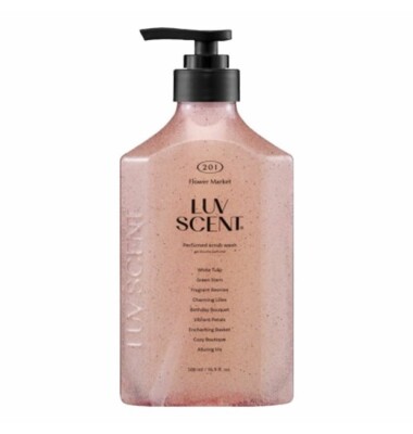 LUV SCENT Perfumed Scrub Wash Flower Market 16.9OZ Mild Moisturizer K beauty