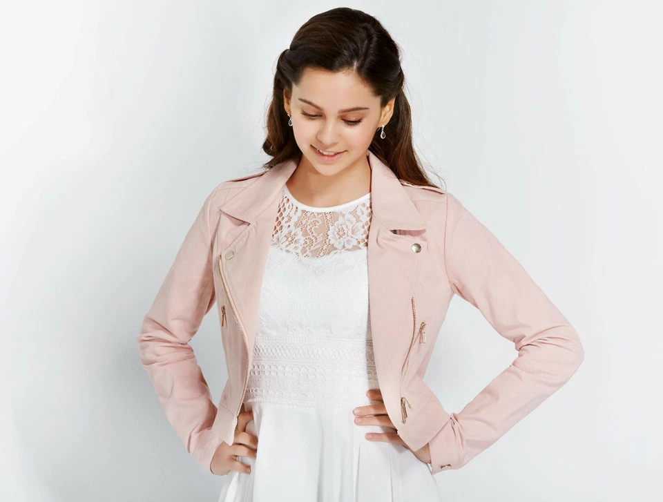 Brautjacke Jacke Hochzeit Jeansjacke Braut Rosa Blush Bolero Neu  Cape XS-3XL - Bild 3 von 4