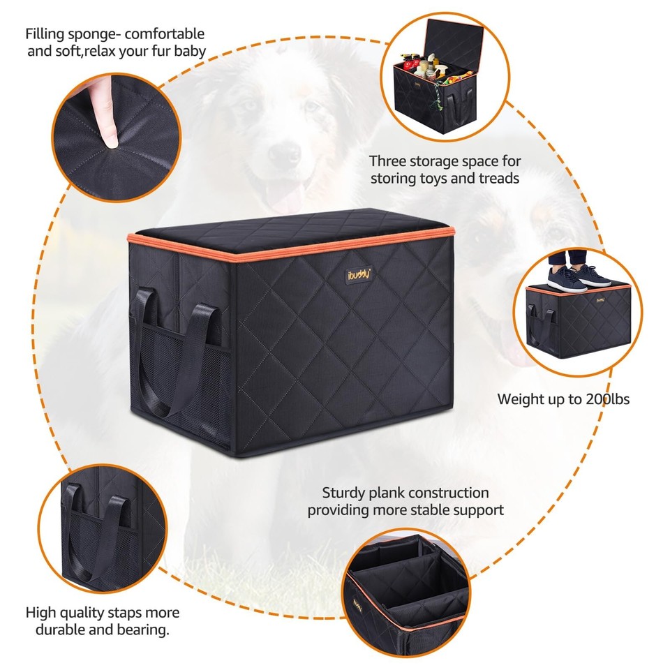 iBuddy Car Seat Extender with Storage for Large Dogs Up to 200LB