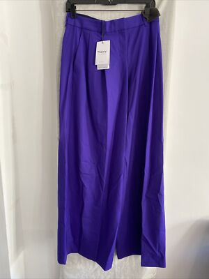 THEORY TRACEABLE WOO blaue Iris niedrige Wollmischung (96%) Hose Größe 0