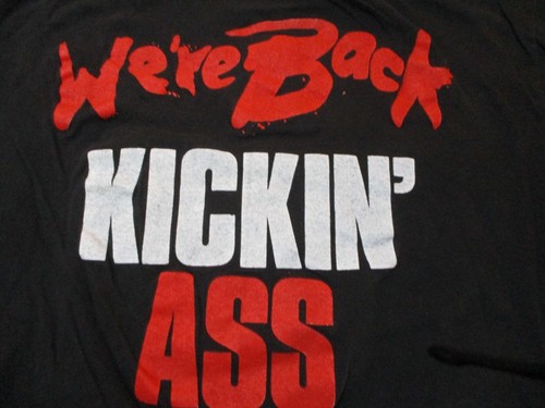 1989 Bon Jovi "We re Back Kicking Ass" XL tee-shirt w/ skull - Picture 5 of 6