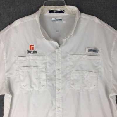Chemise Columbia PFG Homme - 2XL, Blanche, Manches Courtes, Pêche Outdoor
