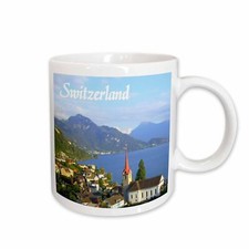 3dRose Switzerland tourist travel souvenir - Swiss landscape photo of pretty lak