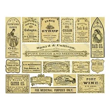 Apothecary Drawer Label Stickers, Medicine Cabinet Bottle Labels, 1 Sheet, 951