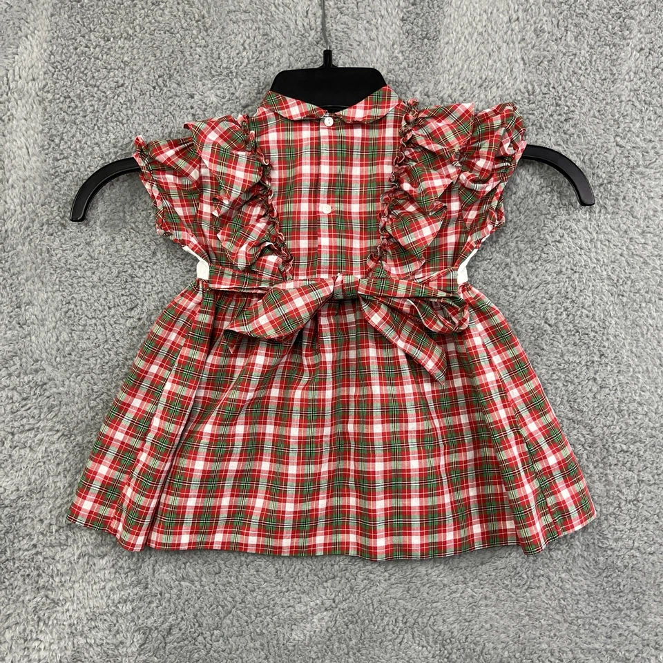 Винтажный 50-х Deb-Ettes ребенка ясельного возраста 3T-4T девочек платье Puff рукав белый с красный клетку - Изображение 2 из 4