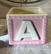Vintage Haeger Planter Baby Girl Pink / Ivory Embossed Nursery Made in the USA