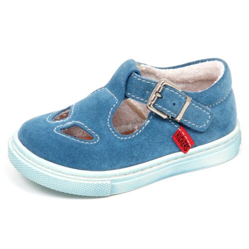 E6384 sandalo bimbo light blu KICKERS EARLY scarpe shoe baby boy - Picture 1 of 4