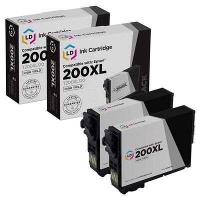 LD 2PK Replacement Black Ink for Epson 200 XL 200XL T200XL120 XP-200 XP-300