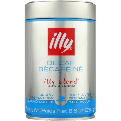 Illy Decaf Ground Coffee 8.8 Oz Medium Roast