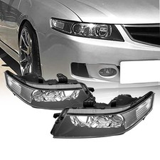 Headlights Projector Headlamps Factory Style Black Pair For 2004-2007 Acura Tsx