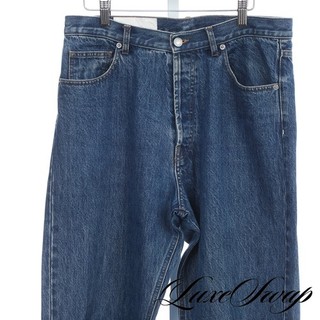 Norse Projects Made in Italy Organic Denim Bright Indigo Faded Relaxed Jeans 32