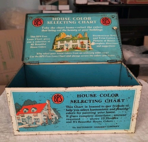 Vintage BPS Paint Store Display Tin Color Chart Box Patterson Sargent Co.