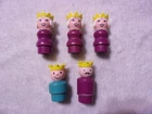 Vtg, FISHER PRICE LITTLE PEOPLE CASTLE FIGURES LOT KING, QUEEN X3 , PRINCE 1976