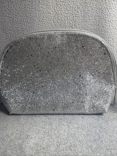 Lanc me Silver Glitter Makeup Bag