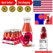 12 Pack Pure Tomato Juice 8.4 Oz - Organic, Gluten Free, Cold Pressed  Kosher