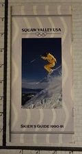 1990/91 SQUAW VALLEY SKI RESORT BROCHURE W/ TRAIL MAP INSIDE.  MINT