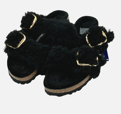 Birkenstock Arizona Big Buckle Teddy Women's Size 7 US 38EU Black