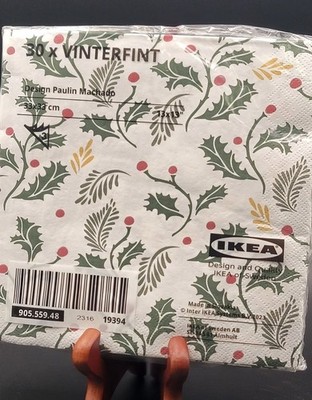 Ikea Vinterfint 30- 1Pack Napkins  13x13 Inches  Seasonal Design 2 pack 50 count