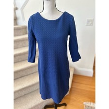 Ganni Blue Textured Scoopneck Sheath Dress