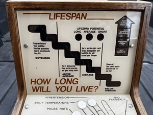 Guess Your Life Span, Glimpse of Your Future! Quarter Operated Vintage Game